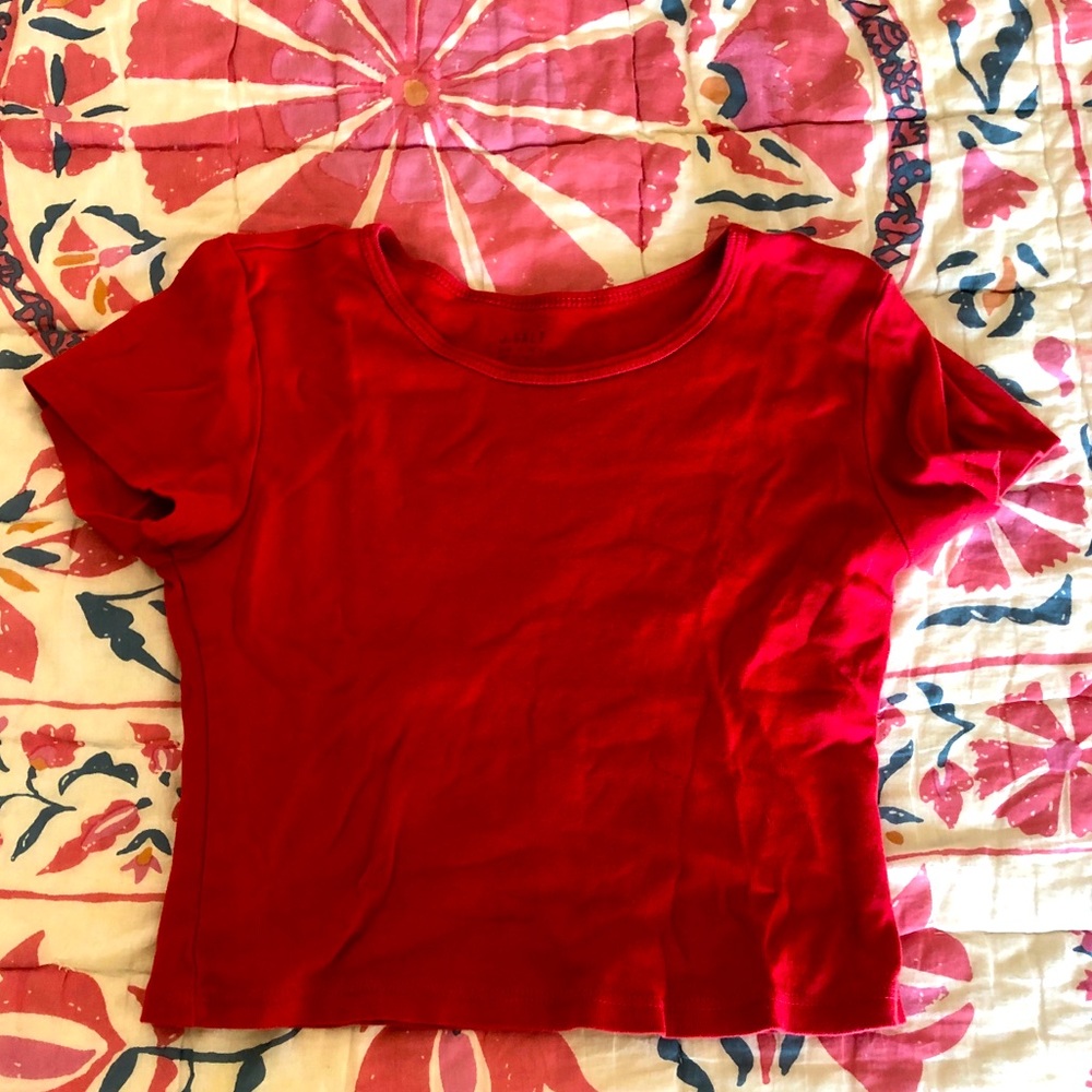 Red Brandy Melville baby tee